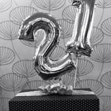 Balónek fóliový narozeniny číslo 1 stříbrný 86 cm